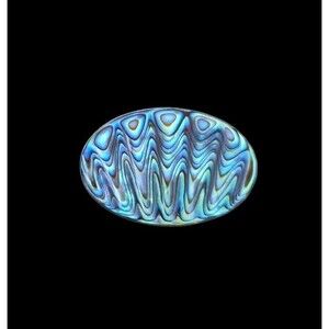 Vintage signed STC NZ 743 pau paua shell New Zealand brooch pin Oval Sterling